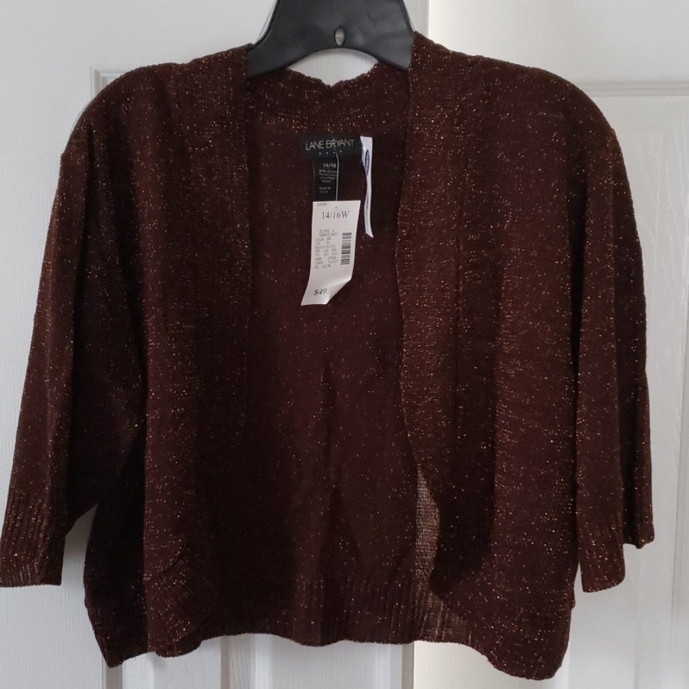 NWT 14W/16W Lane Bryant Brown Sparkly shrug